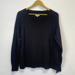 Lucky Brand Classic Black V Neck Knit Sweater